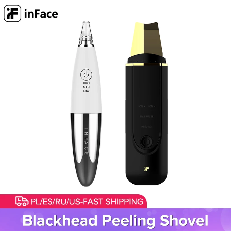 Скребок InFace ультразвуковой для чистки кожи устройство отшелушивания удаления