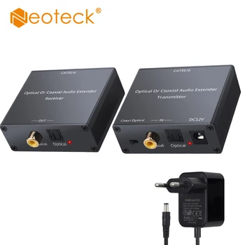 

Neoteck Digital Audio Extender Digital Coaxial/OpticalToslink Digital Audio Converter Over Single CAT6 Cable For Dolby Digital