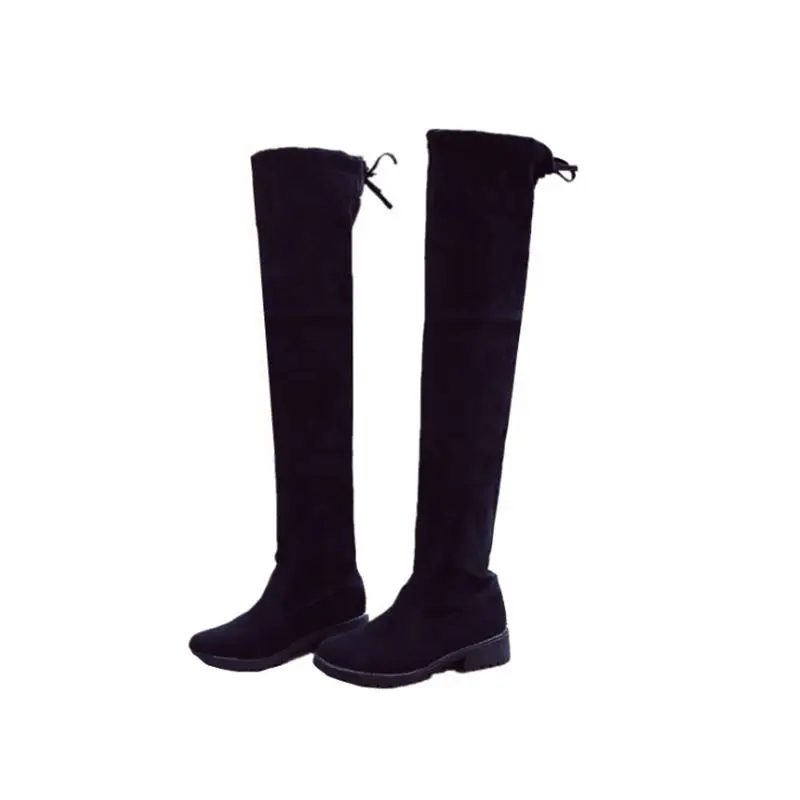 Г. Новая обувь женские ботинки черные ботфорты пикантные женские осенне-зимние сапоги до бедра - Цвет: Черный
