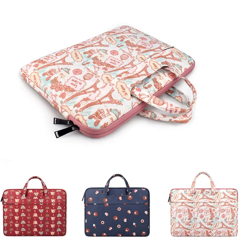 Сумка для ноутбука 13 14 15 дюймов с мультяшным принтом для MacBook Air Pro 13 Matebook 14 рукав женская мужская сумка для ноутбука противоударный чехол