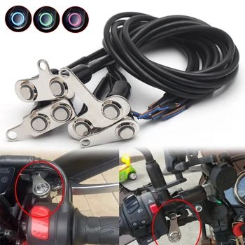 

Motorcycle Switch Handlebar LED Motorcycle Light Handlebar Mount Push Button Switch 12V For General Hazard Fog Light LED