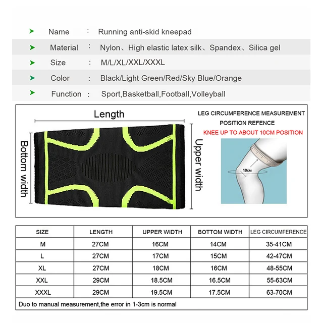 1 Piece Of Elastic Knee Pads,Basketball And Volleyball Knee Supports Elastic Nylon Compression Straps For Sports Running Cycling 6
