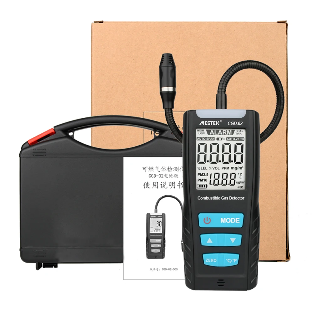 CGD-01 CGD-02 Gas Detector Gas Analyzer Leak Detector Automotive Combustible Gas Sensor Air Quality Monitor with Alarm