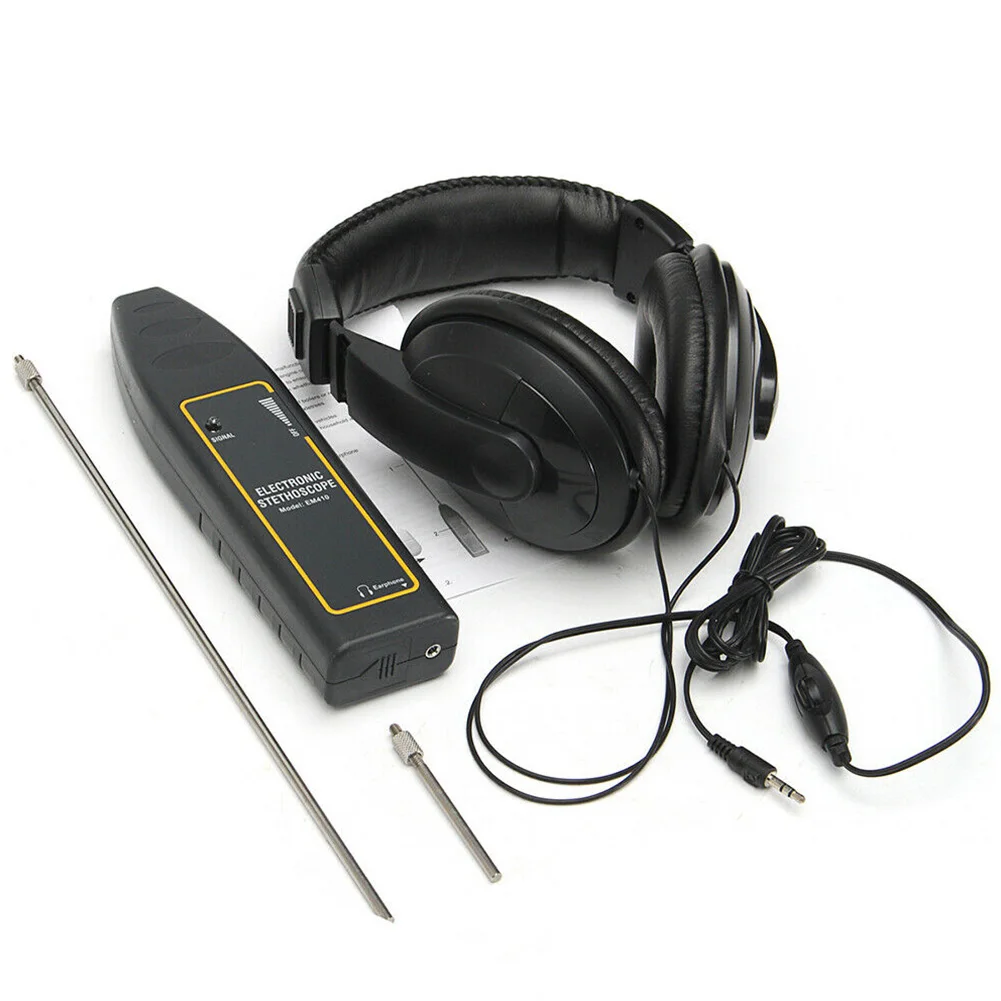  With Earphone Electronic Stethoscope Easy Install Portable LED Indicator Leak Detector Practical Au