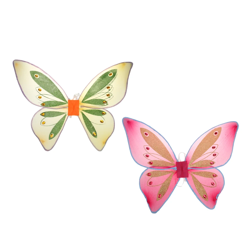 Нарядное платье для девочек из 2 предметов с блестками и крыльями феи; эластичное платье с крыльями бабочки для малышей; праздничная одежда для костюмированной вечеринки