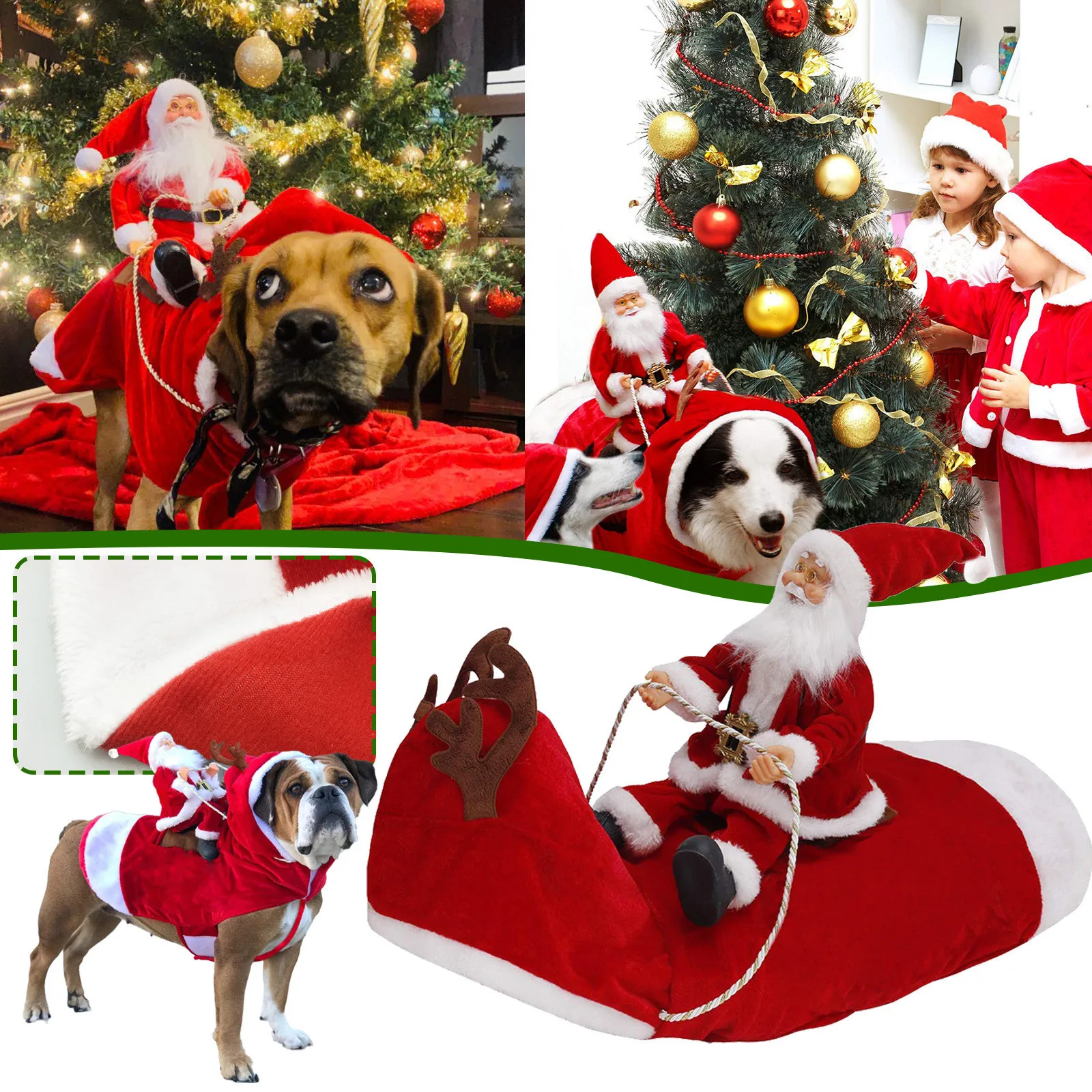 Costumi di natale creativi per cani da compagnia vestiti da equitazione per babbo  natale vestiti per animali domestici da equitazione abbigliamento per  cervi|Pendant \u0026 Drop Ornaments| - AliExpress