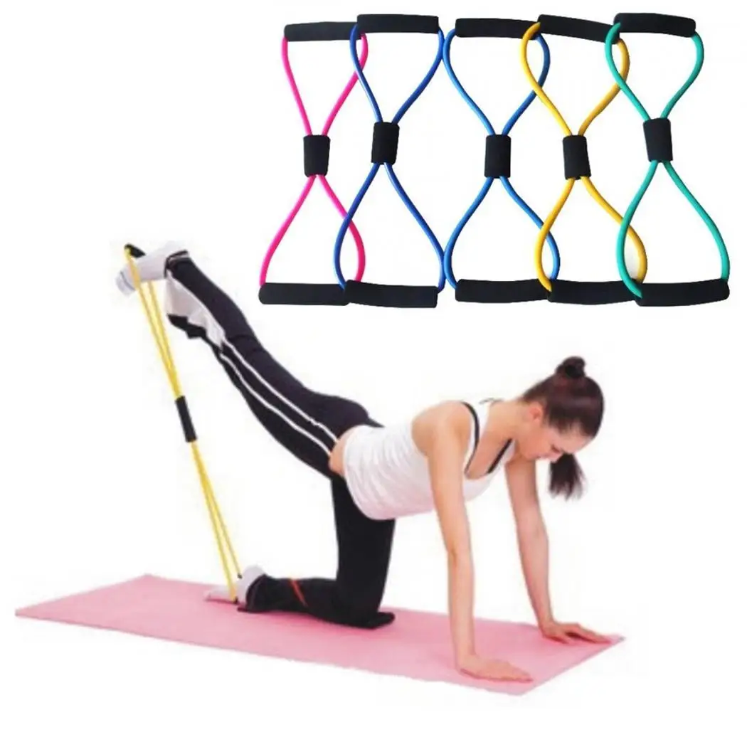 Resistance Bands 8 Shape Fitness Elastic Rubber Loops Latex Pull Rope