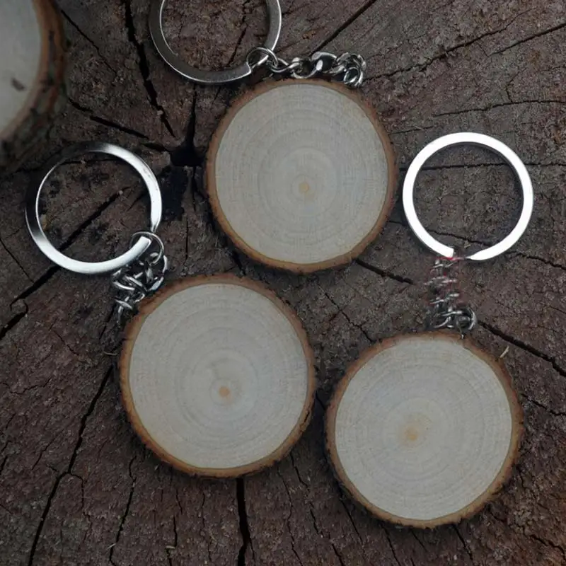 Свадебный подарок пустая круглая деревянная цепочка для ключей DIY продвижение индивидуальные деревянные брелки для ключей рекламные подарки