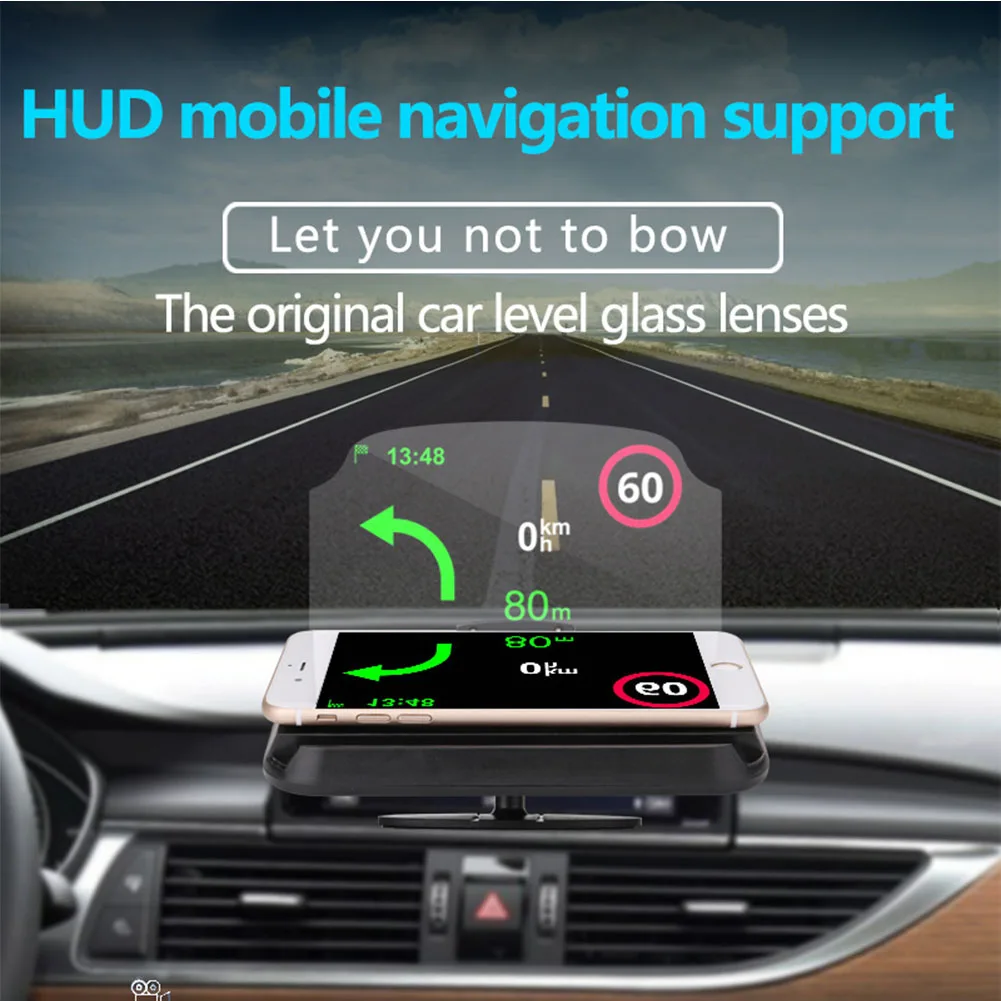 Автомобильный держатель для телефона с gps-навигатором Предупреждение о скорости, портативный многофункциональный, для вождения автомобиля, умный, прозрачный, HD проектор, универсальный