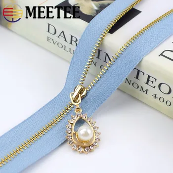 

3# Metal Zipper 40cm /50cm/60cm/70CM 2/5pcs Open End Gold Teeth Zip for Sewing Bags Purse Down Jacket Skirt Clothing Accessory