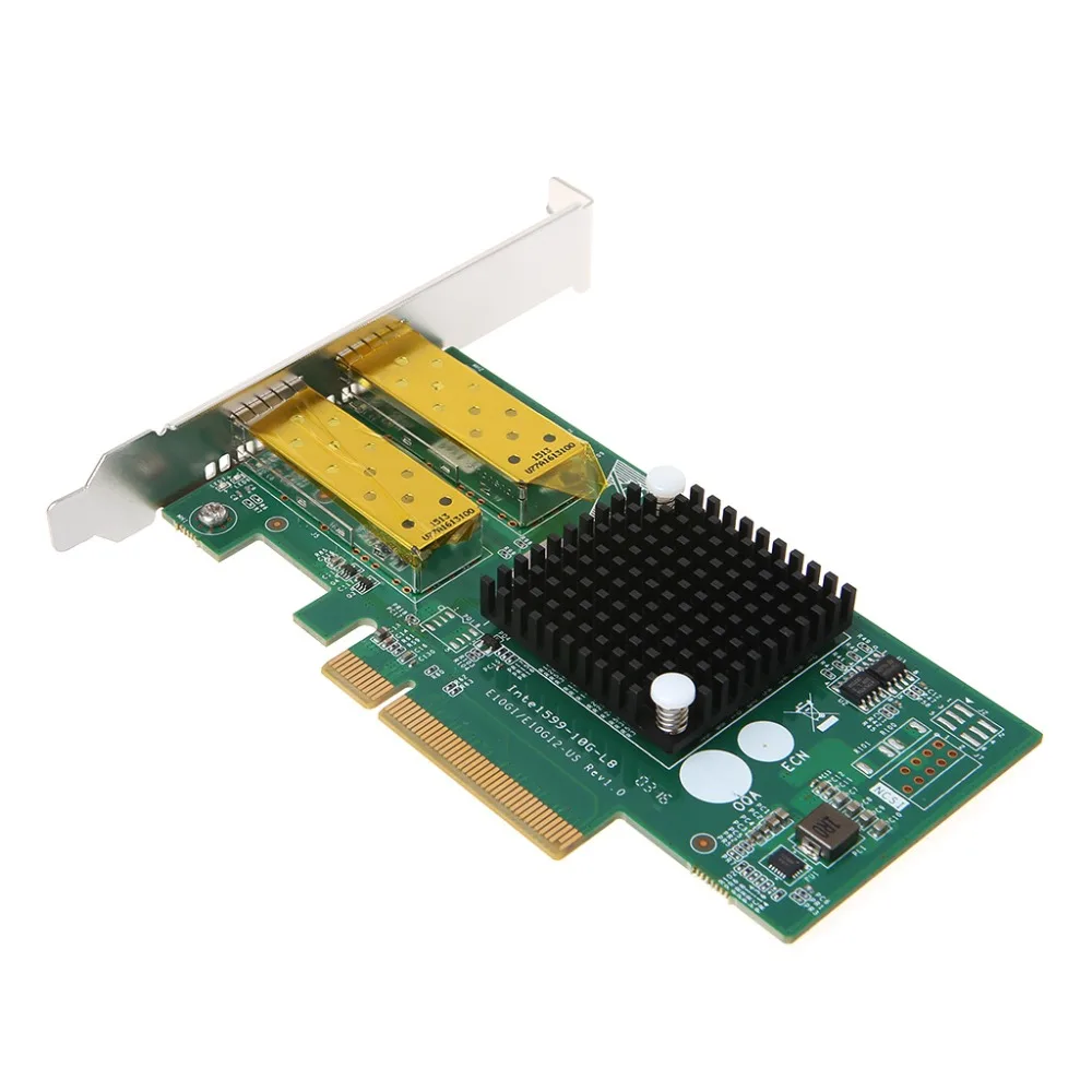 DIEWU Pci Express FCoE Intel 82599 PCIe x8 10 Gigabit Ethernet Сетевая оптическая Lan Карта двойной SFP порт адаптер конвертер TXA037