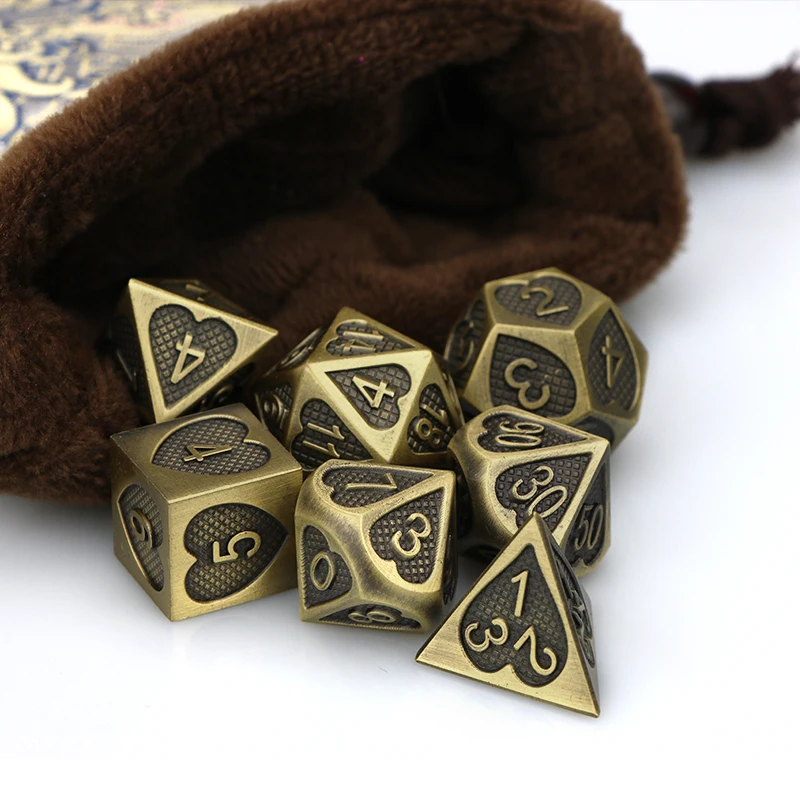 Игральные кости DND набор древняя красная медь металл dados костей для ролевых игр d6