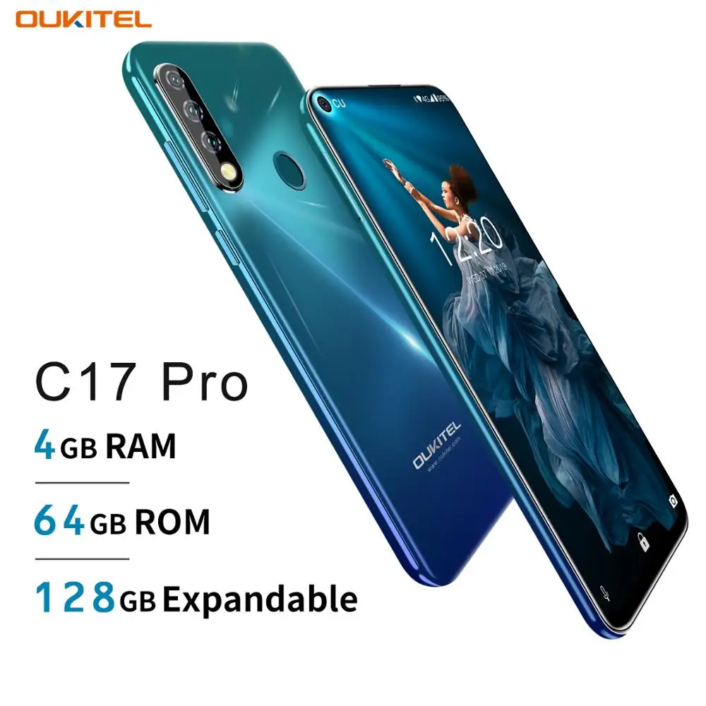OUKITEL C17 Pro 6,3" 19,5: 9 Android 9,0 мобильный телефон MTK6763 Восьмиядерный 4 Гб ОЗУ 64 Гб ПЗУ двойной 4G LTE задняя Тройная камера смартфон