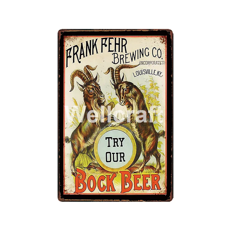 [ WellCraft ] Bock HAMMS Cole Beer Tin Signs Vintage Painting Bar Pub Poster Custom Decor LT-1967 - Цвет: GLC-13181