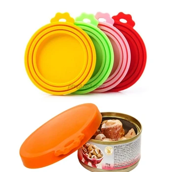 

Portable Silicone Dog Cat Canned Lid Pet Food Cover Storage Lids Eco-friendly Practical Fresh-keeping Covers