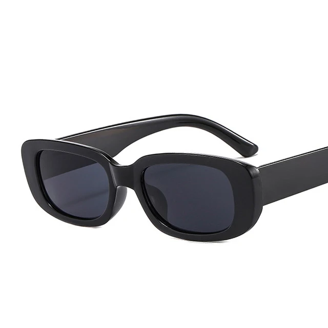 MADELINY 2022 New Small Frame Rectangle Sunglasses Women/Men Brand Design Vintage Sun Glasses Trend Style Eyeglasses UV400 MA423 Black-Gray