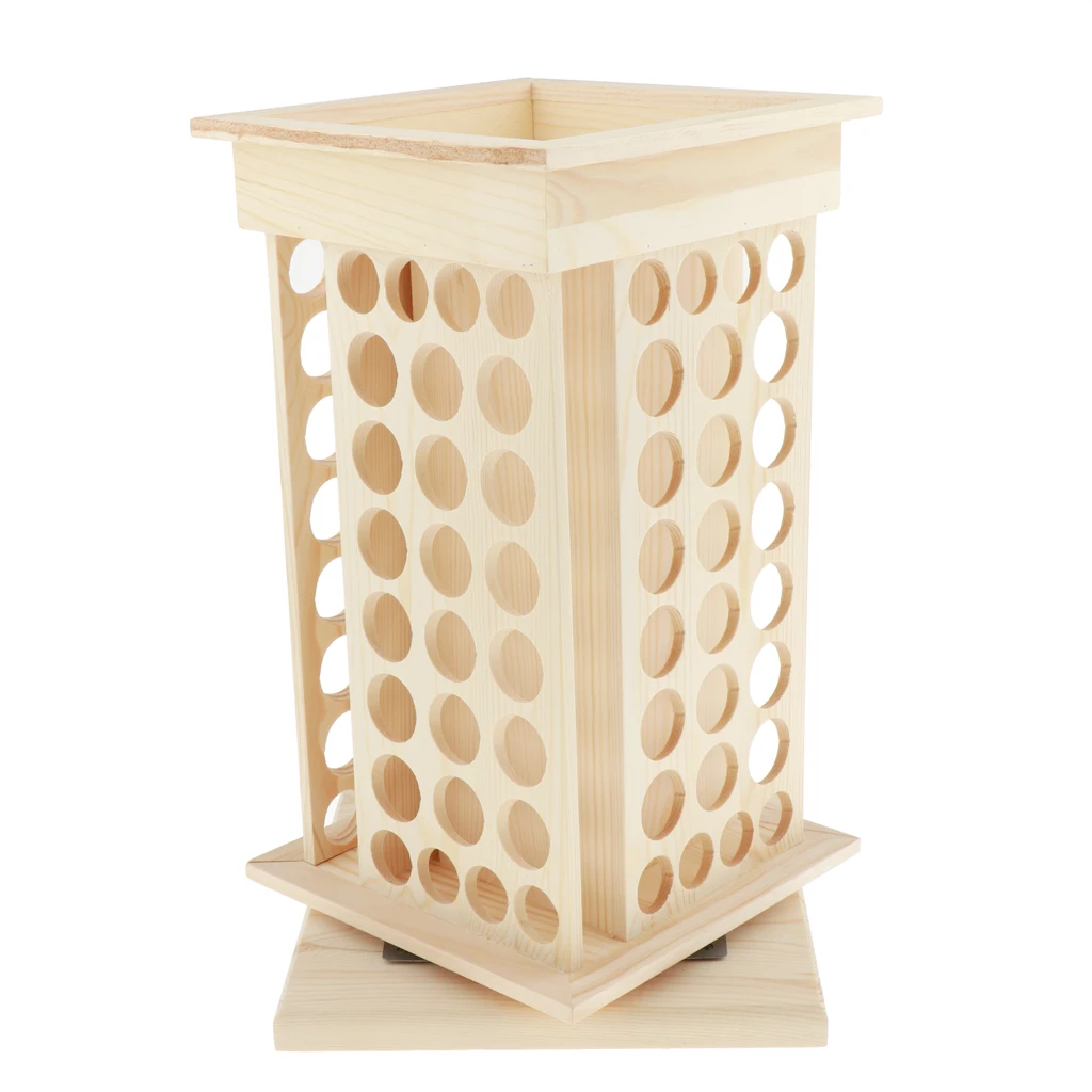 Wooden Rotatable 32Slots Essential Oil Display Case Storage Rack Aroma Essential Oil Bottles Organizer Holder 