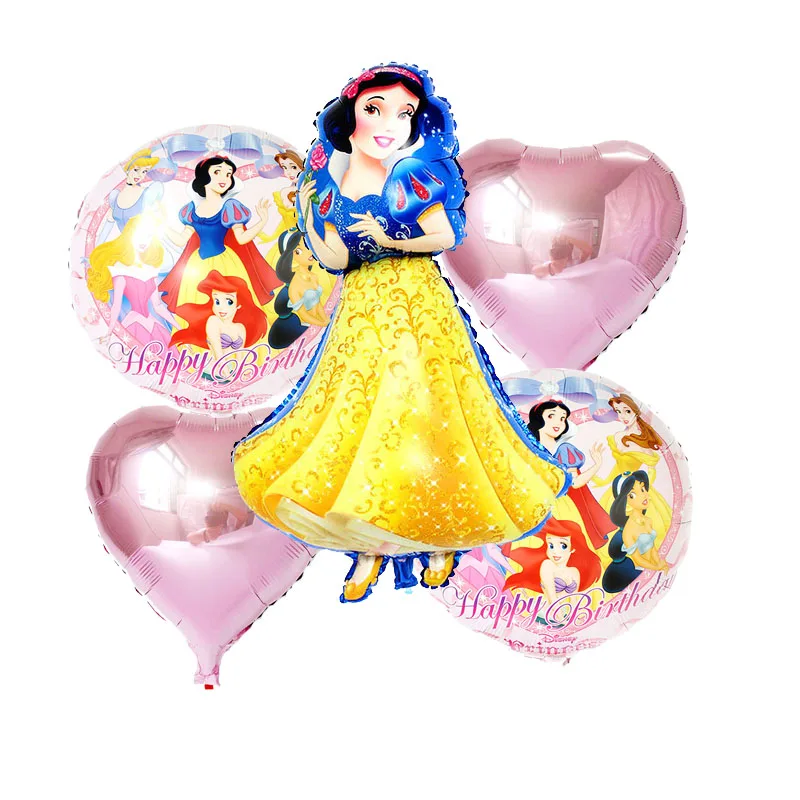 Белоснежка Девушка шары в форме принцесс ребенок розовый счастливый день рождения вечерние украшения дети звезда Сказочный душ сюрприз - Цвет: snowwhite set2