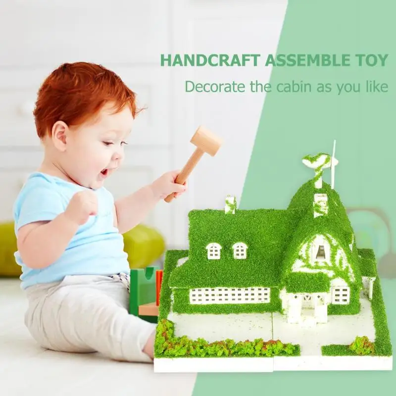 Лесной кукольный дом Миниатюрный DIY Собранный набор самоклеющиеся хижины установленный Дети Детские развивающие игрушки