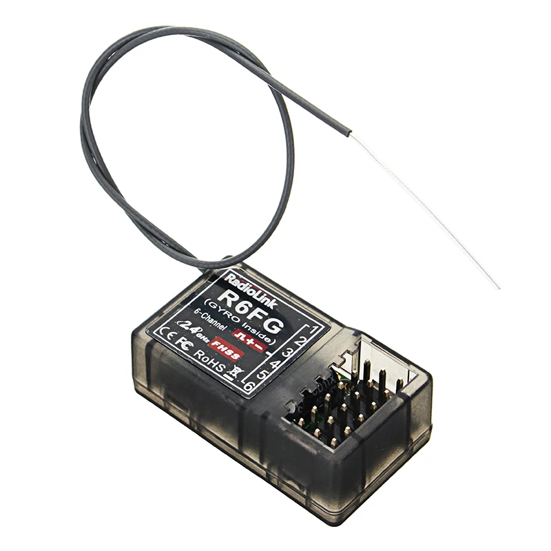 RadioLink RC4GS 2,4G 4CH пульт дистанционного управления передатчик+ R6FG гироскоп внутри приемника для радиоуправляемой модели автомобиля лодки(расстояние 400 м - Цвет: Only R6FG Receiver