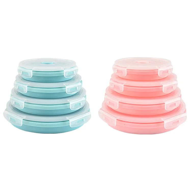 Almoço Silicone Rodada Recipientes de Comida de