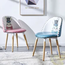 Nordic INS Metal Leather Makeup Chair Dining Chairs for Dining Rooms Restaurant Furniture Living Room Kitchen Cafe Dining Chairs