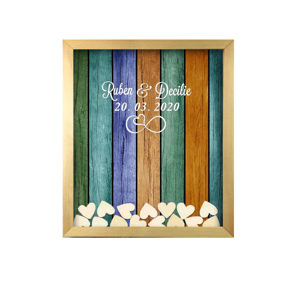 rustic frame Заказное пожелание свадебное оформление коробки деревенский Сладкий Свадебный Гостевая книга сердце Drop box Винтаж 3D Гостевая книга деревянная рамка - Цвет: rustic frame