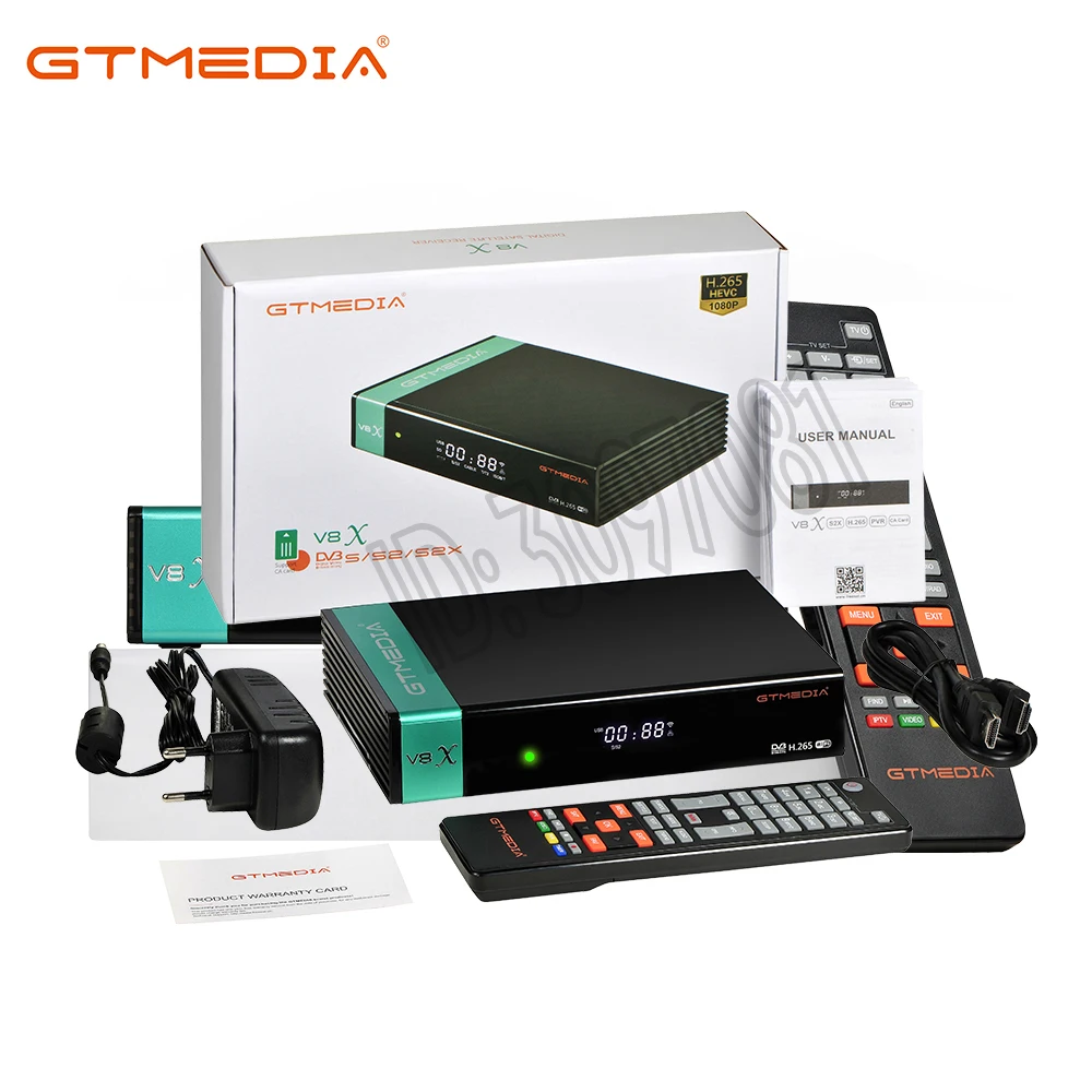 5 предметов в партии слот GTmedia V8X V9 супер 1080P Full HD H.265 DVB S2 цифра спутниковый