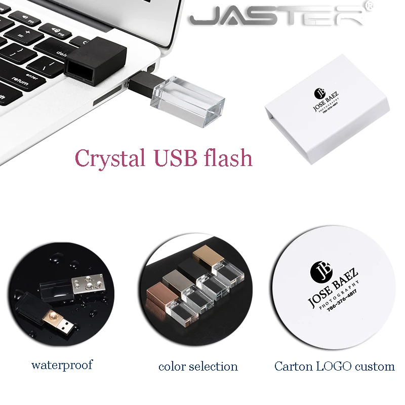 JASTER пользовательский DIY 3D внутренний Стандартный длинный стеклянный USB Стик 2,0 флеш-накопитель