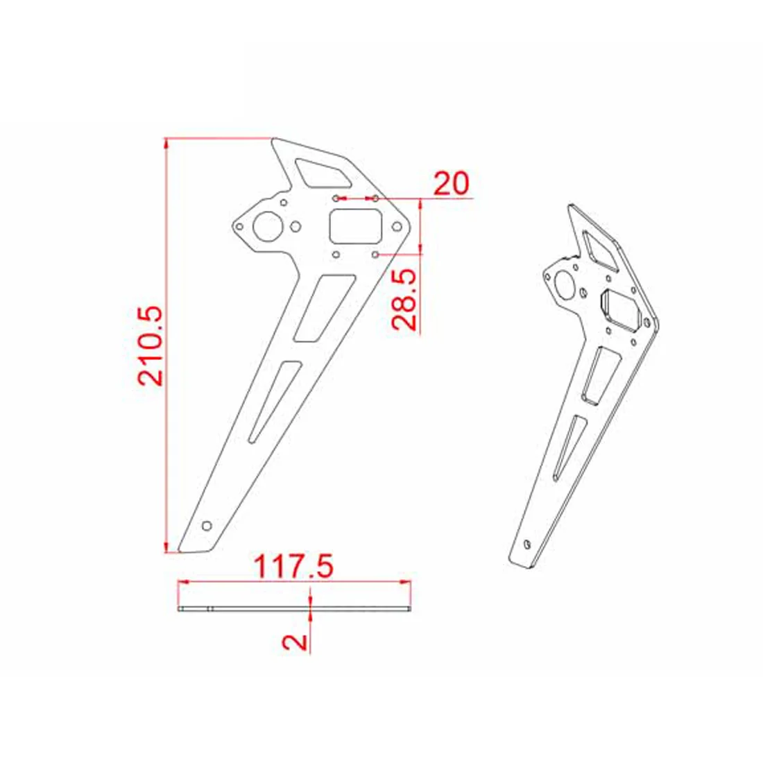 Taort-RC углеродное волокно вертикальное крыло тайн Fin оранжевый MK6069B зеленый MK6069C Для Таро 550 600 Запчасти для радиоуправляемого вертолета