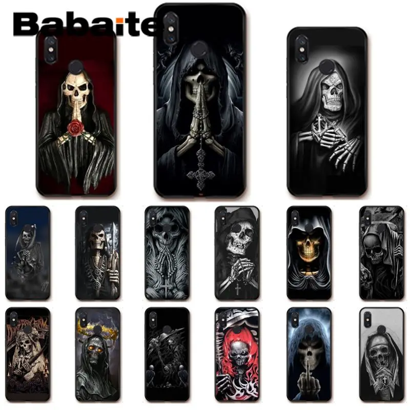 Death Prayer Grim Reaper Skeleton Skull Soft silicone Phone Cover For xiaomi mi 8se mi9se 6 mi8lite note2 note3 max2 max3 funda | Мобильные