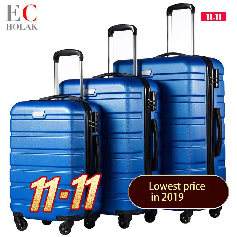 3 Piece Set Family Suit Rolling Luggage with Lock Spinner Lightweight High Strength Carry on