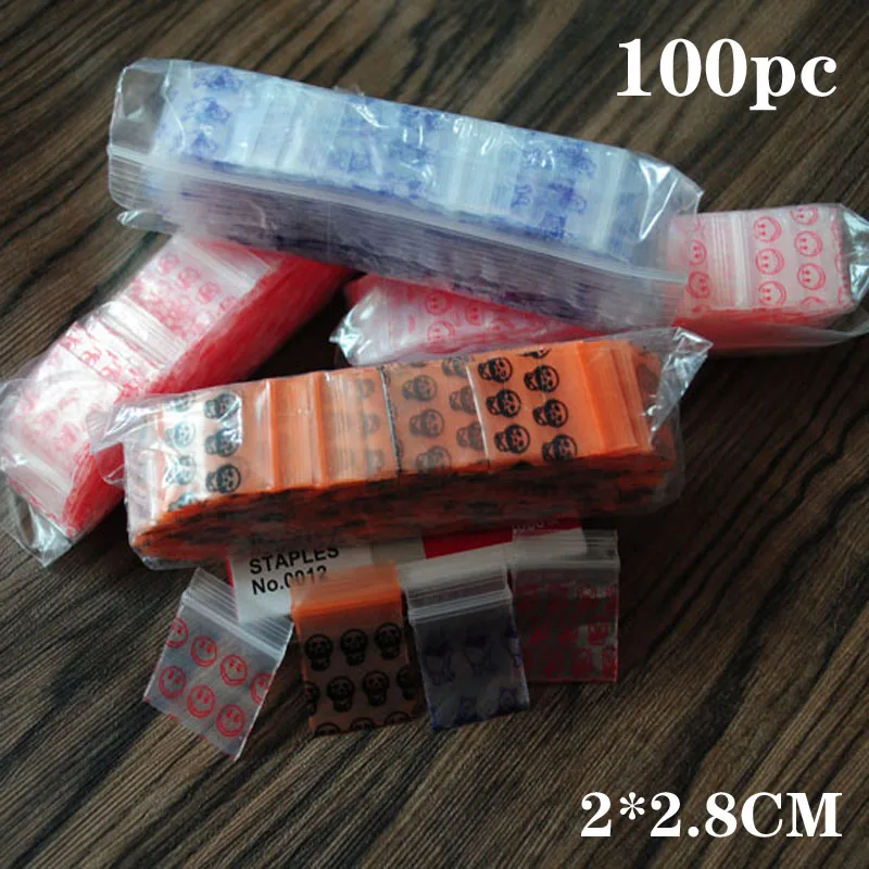 Mini Cute Cheaper Plastic Zipper Print Bags, Ziplock Packaging Pouches  Jewelry Candy Pill Pack 3.5x5cm Thick 0.24mm