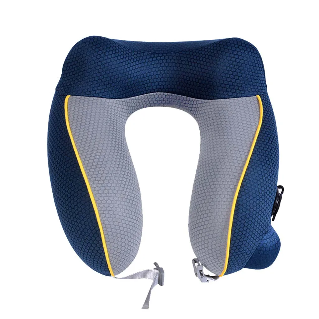 C Inflatable U Shape Neck Cushion Travel Pillow Air Cushion Self-inflating Button Travel Neck Pillow Inflatable Airplane Pillow - Цвет: C