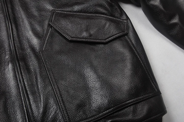 sheepskin jacket mens 2022 Men's Air Force Flight Jacket winter Genuine Leather Jacket Men solid Motorcycle Leather Coat militaly Bomber Jacket Male lambskin coat