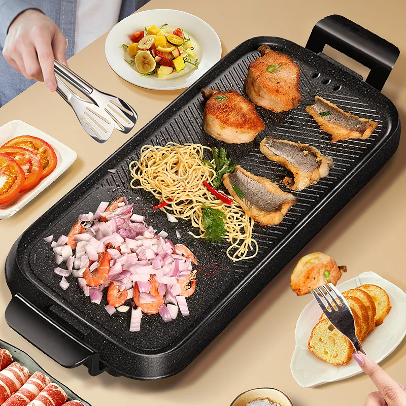 220V Korean style Electric Grill Smokeless BBQ large medical stone non-sticky multifunctional grill | Бытовая техника