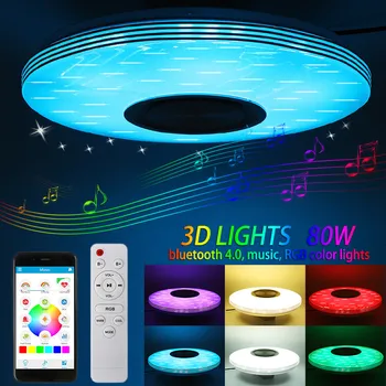 

Smart LED APP + Remote Control Bluetooth Speaker with RGB Dimmable Ceiling Light Panel Lamp Loundspeaker Player For Kids Bedroom