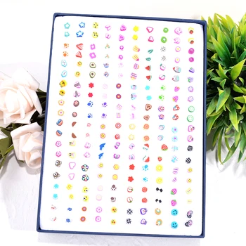 

100 Pairs/Lot Anti Allergy Girls Child Stud Earrings Mix Style Candy Colors Fruit Small Earrings Party Jewelry Random Style