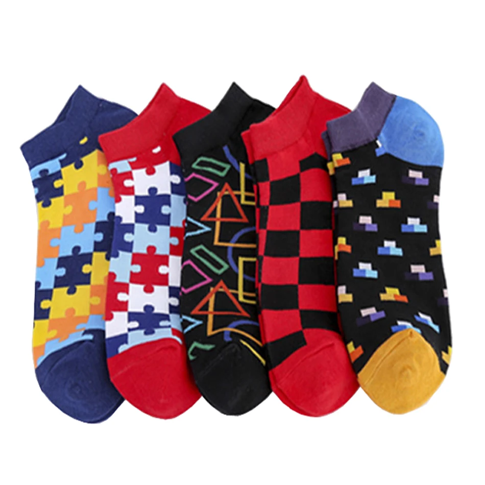 5 Pairs Men's Ankle Socks New Design Casual Short Socks Men Breathable