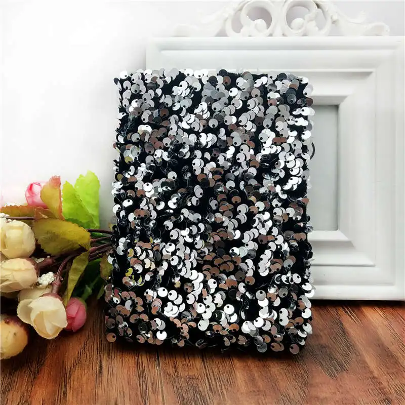 Exquisite Double-sided Sequins A6 Notebook Journal High Quality Hardcover Writing stationery Student supplies - Цвет: SILVER
