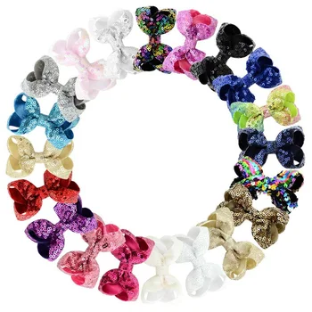 

20Pcs/Lot Hair Clips Sequined Bow Hairpin BB Hair Clips For Baby Girls Hairpins Hair Styling Accessories Random Color