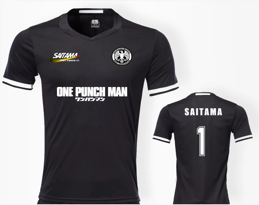 SAITAMA 1 Мужская Черная Спортивная футболка с коротким рукавом, Спортивная футболка для взрослых, Мужская футболка для бега с логотипом «сделай сам» - Цвет: SAITAMA 1