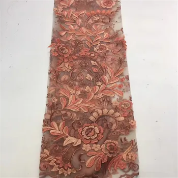 

Madison Latest African Lace Fabrics High Quality 2020 Nigerian Lace Fabric with Sequins Sequence Lace for Women Dress