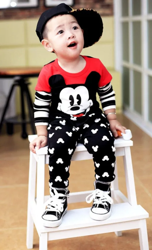 Unisex Spring Children Suit New Autumn Children Animal Cartoon Striped Long-sleeved Cotton Clothing For Baby Boys Girls Clothes