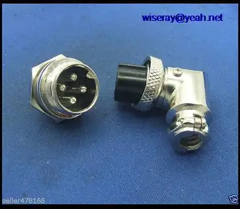 

DHL/EMS 100pcs set 16mm GX-16 XLR 4-Pin Aviation plug Radio Right Angle Connector for Chargers-A7