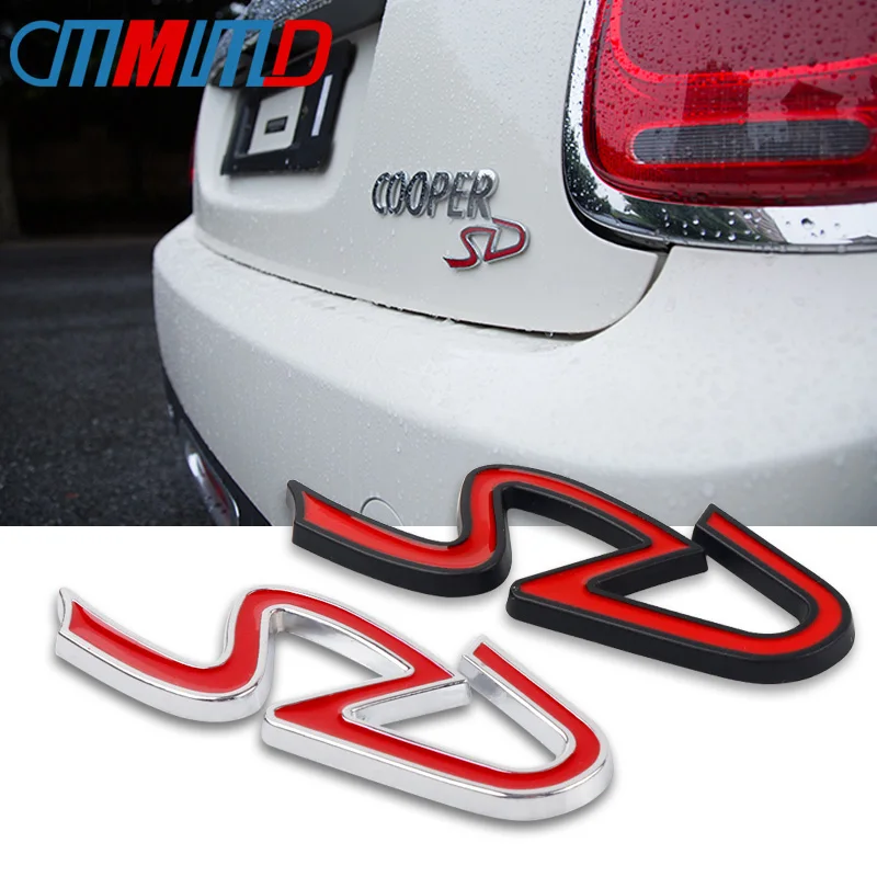 

Car 3D Metal chrome SD badge Logo Car Tailgate Boot Rear Emblem Sticker for Mini Cooper F55 F56 JCW Decals Exterior Accessories