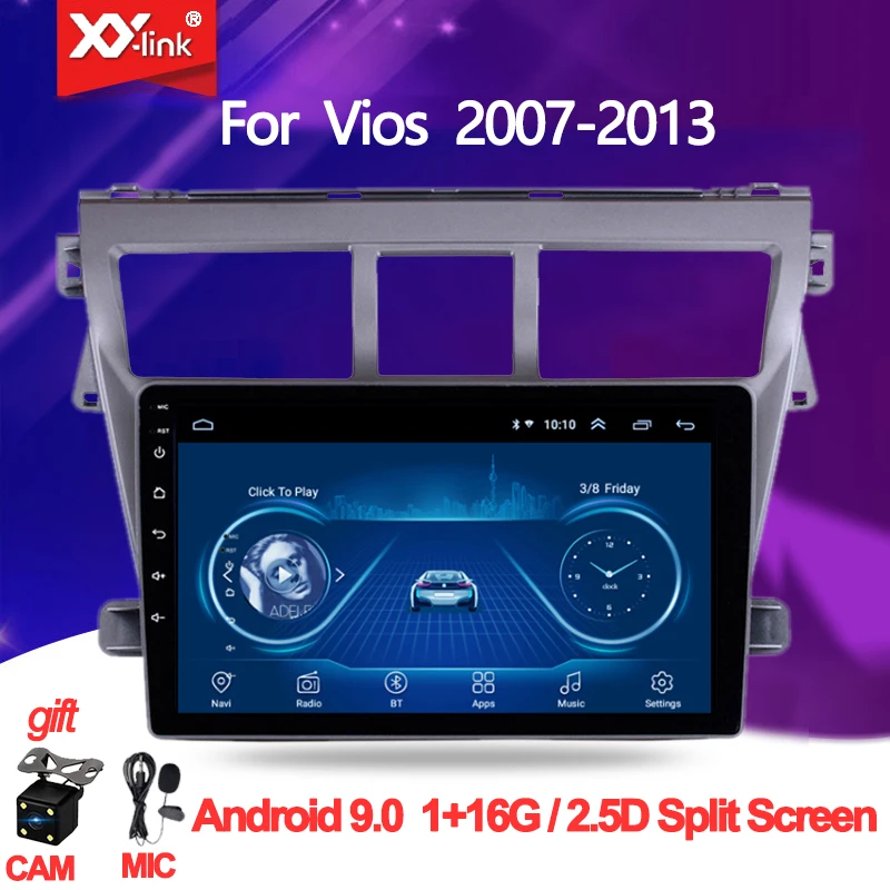 

9 inch Android 9.0 car dvd Multimedia player for Toyota Vios Yaris 2007-2013 Belta gps navigation Radio stereo mic no 2 din dvd