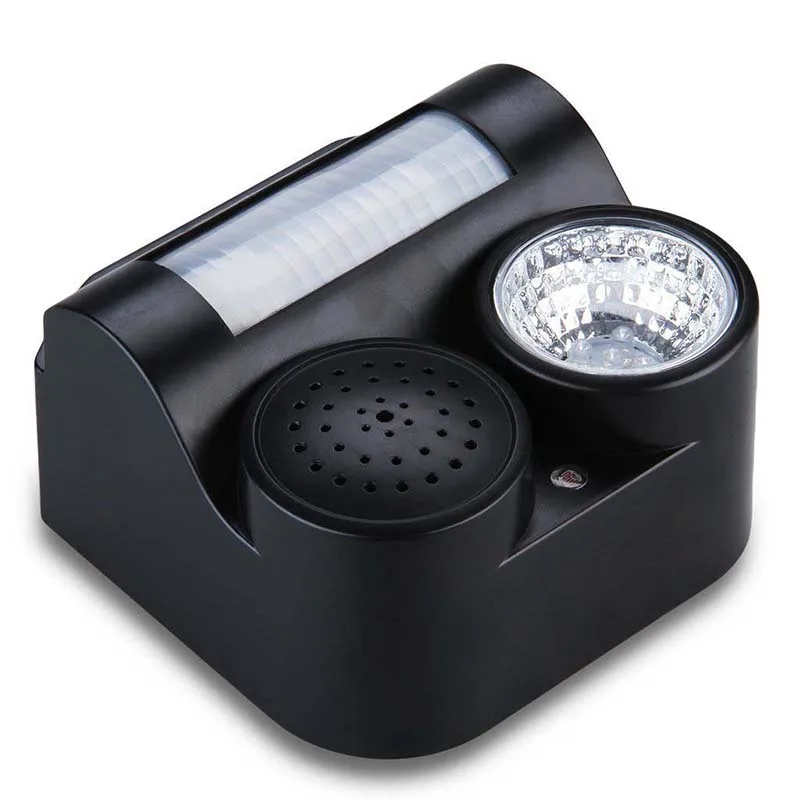 

New Bird Repeller PIR Motion Activated Sound Flashlight Animal Bats Bird Deterrent