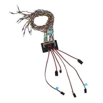 

4 Channel Wireless Signal Transmission Receiving Module and 17 LED Linkage Light Group for Axial SCX10 1/10 RC Crawler