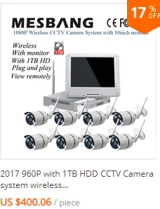 Новый 1080 P Открытый камера видеонаблюдения с wifi системы беспроводной IP безопасности камера Wi Fi 2MP CCTV 4ch NVR наборы с 12 дюймов мониторы